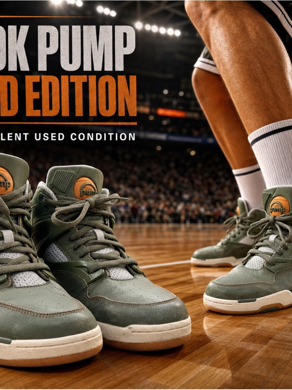 Reebok Pump Limited Edition Basketball High Tops Shoes Men’s Size 10 Olive Green